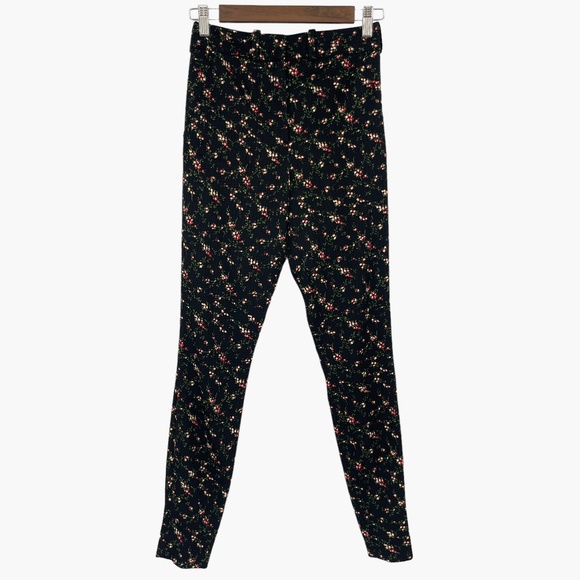 Victoria Beckham Spring Summer 2015 Black Floral Print Skinny Pants - Picture 1 of 9